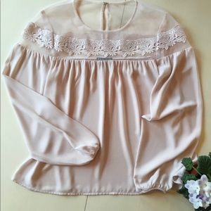 Express blouse w/lovely mesh detail.  Small